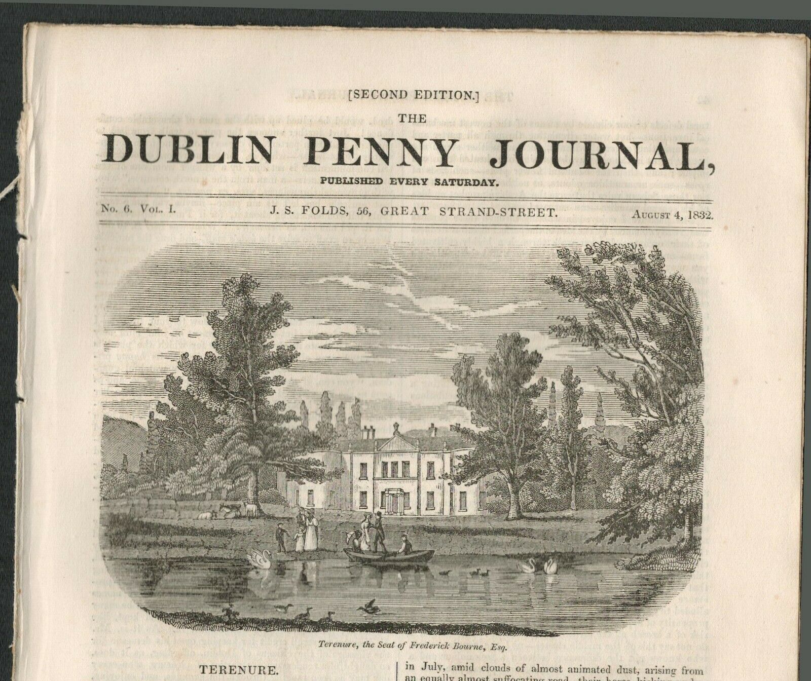 2 Antique Editions 1832 Dublin Penny Journal Giants Causeway -142 Original Antique Editions Of The