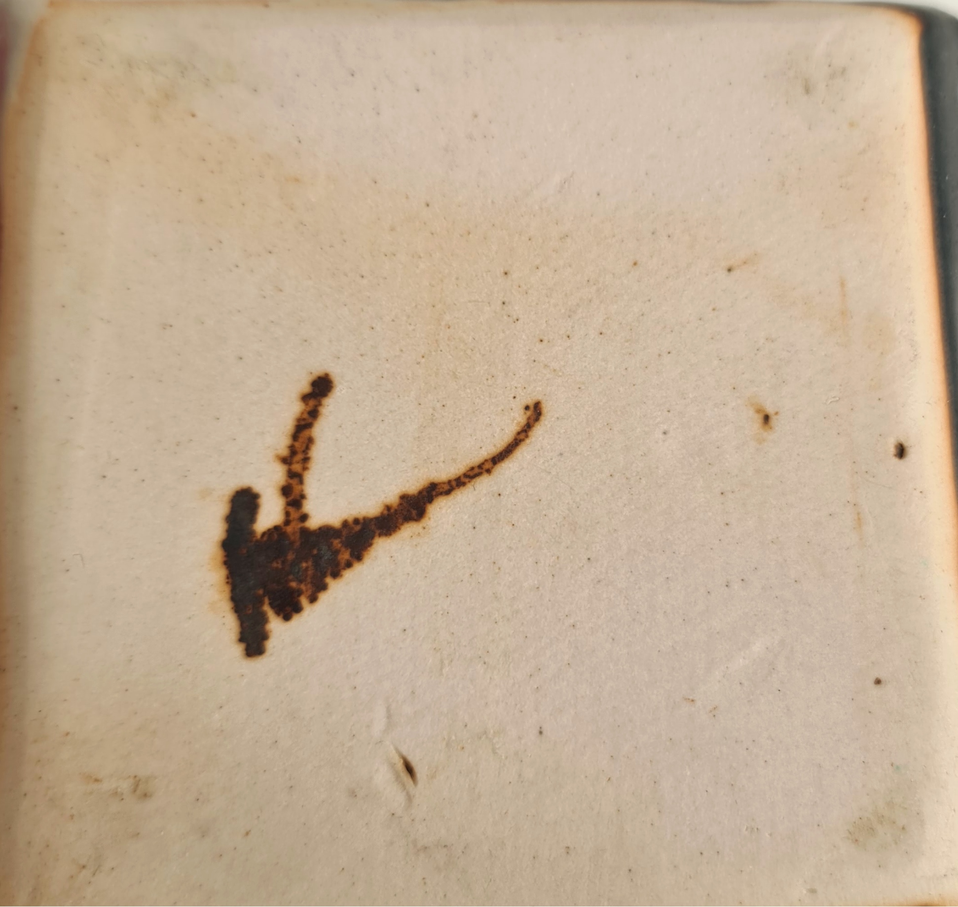 Vintage Studio Pottery Pin Dish Marcie Wrenn c1980's. Measures 4 inches square.