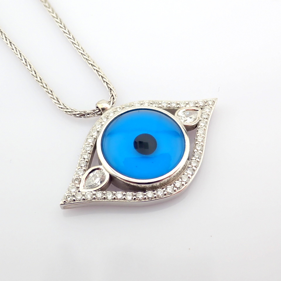 Natural Diamond 14K White Gold Necklace