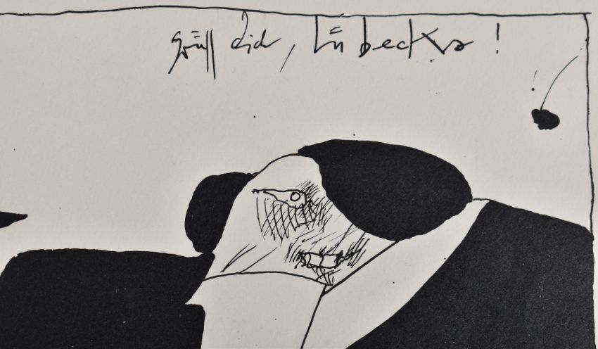 Horst Janssen (1929 -95) Large Screenprint DaDa Surrealist Original Radierung On Wove, Ltd Ed, 1966