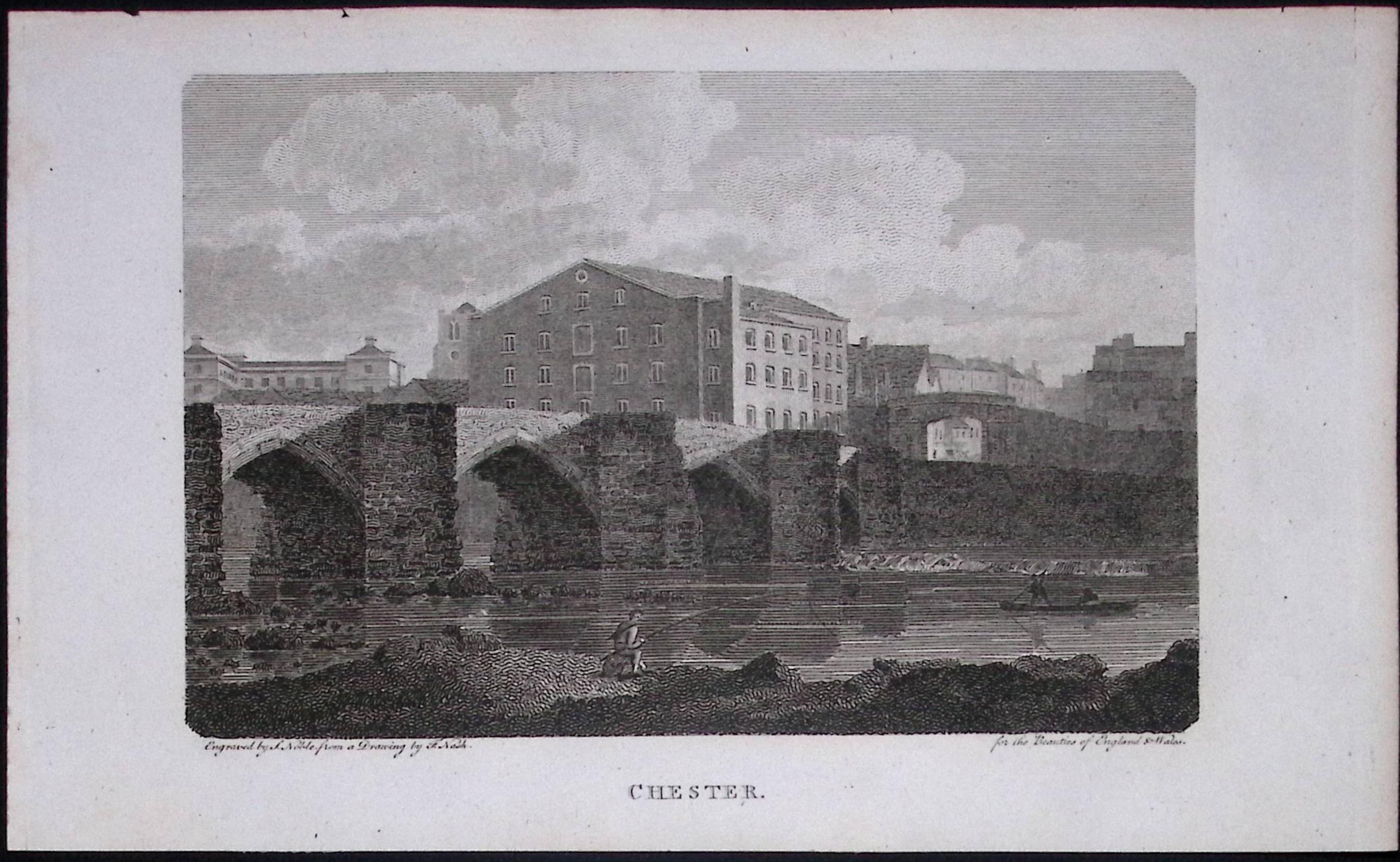 Chester Cheshire A View of The City Antique 225 Years-Old Steel-Engraving-67