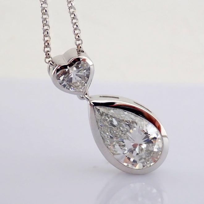 Pear Cut Lab-Grown Diamond Necklace - 3.48 Total Carat (IGI Certified)
