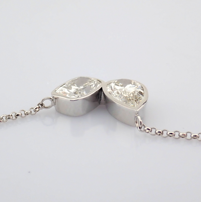 Cushion Cut Lab-Grown Diamond Necklace - 2.56 Total Carat (IGI Certified)