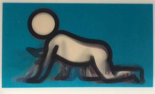 Julian Opie (1958-) 3D Lenticular Moving Image, in Colours ‘Dino Crawling’ Framed, 2012