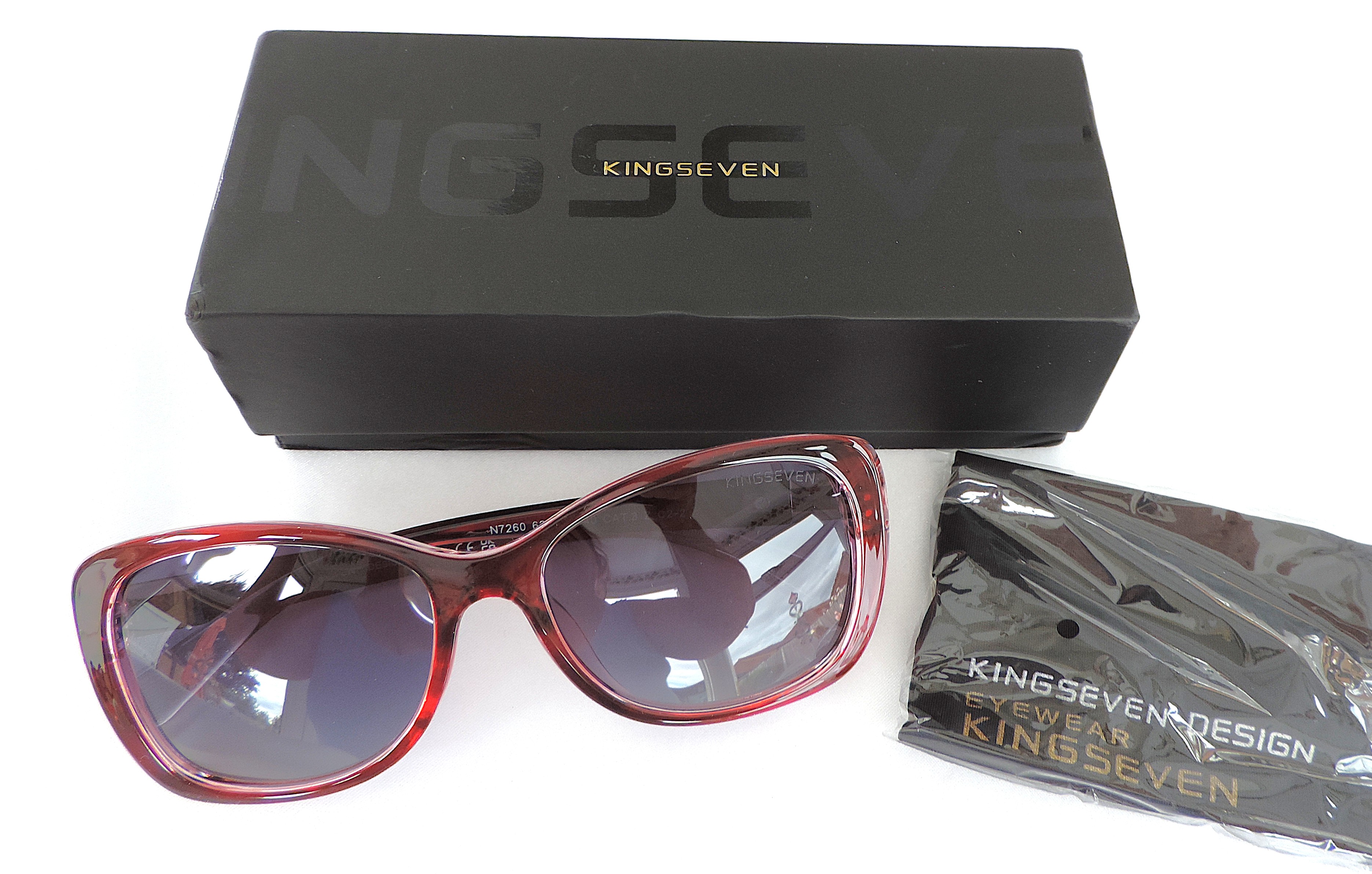 Italian Designer Sunglasses Red Frame Gray Gradient Lens - New Boxed