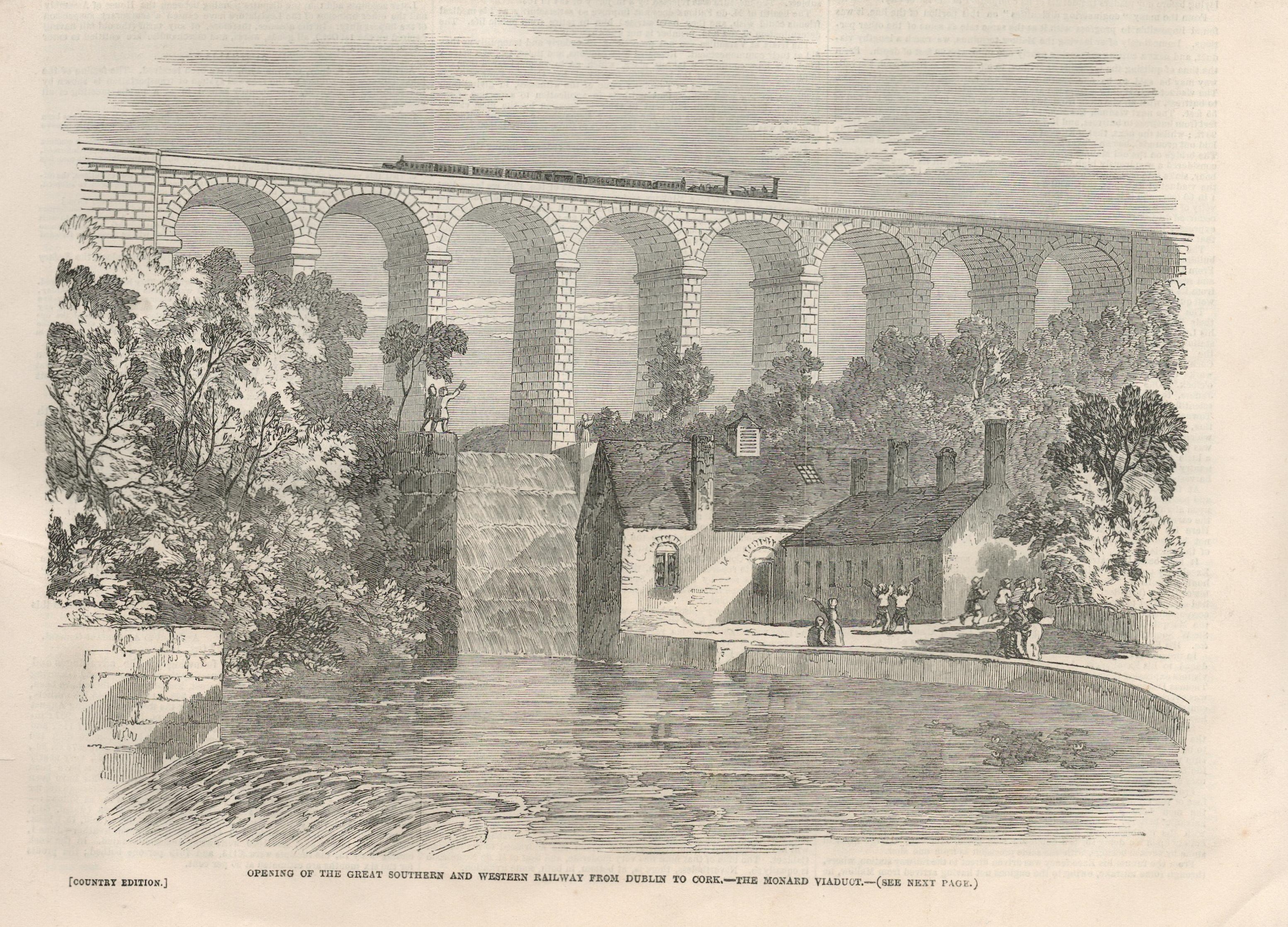Opening Gsw Railway Dublin To Cork 1849 Antique NewspaperOriginal Edition 1849 Illustrated London