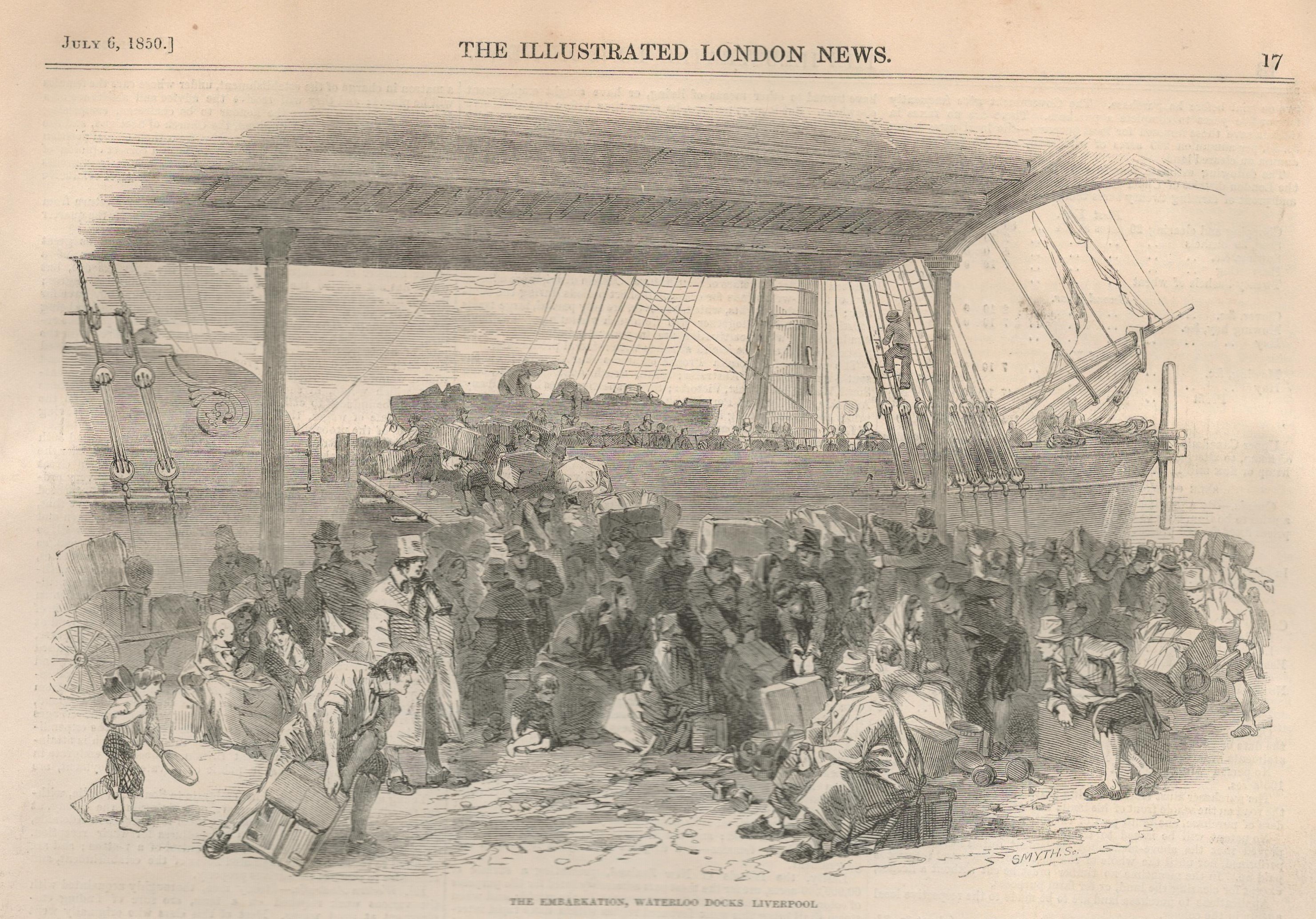 Irish Famine 1850 Newspaper 4 Out Of Every 5 People Emigrating Are IrishOriginal Antique Complete