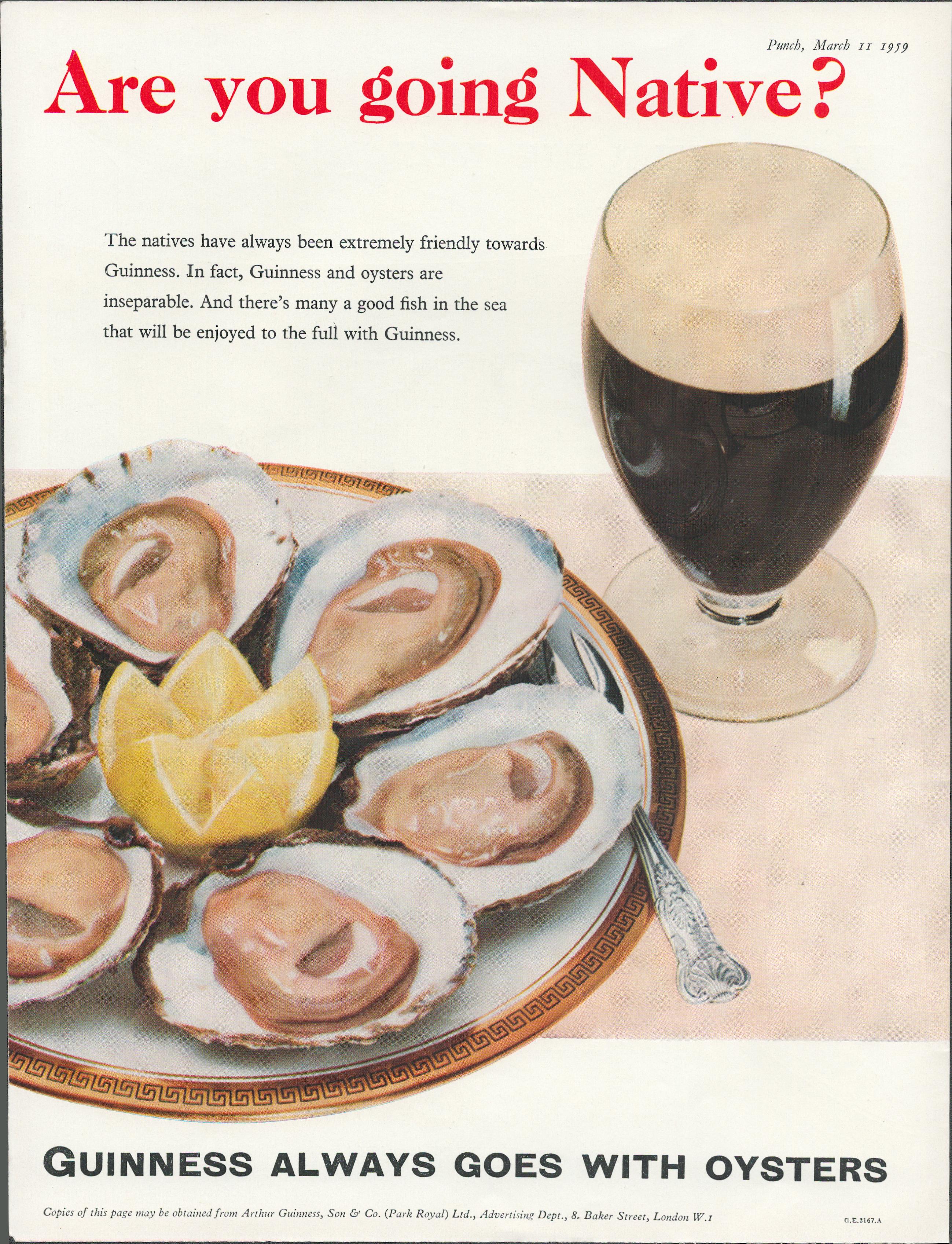 Original 1959 Guinness Print Going Native-G.E. 3167.AThis Print Is Over 60 Years Old And Is Not A