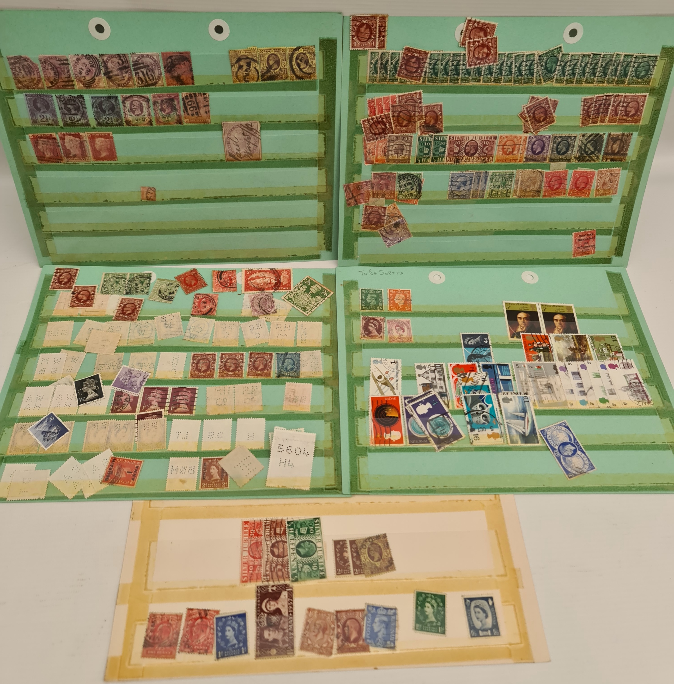 Parcel of 100 Plus Great Britain Stamps. Includes Victorian, Edward VII and Perfins Parcel of 100