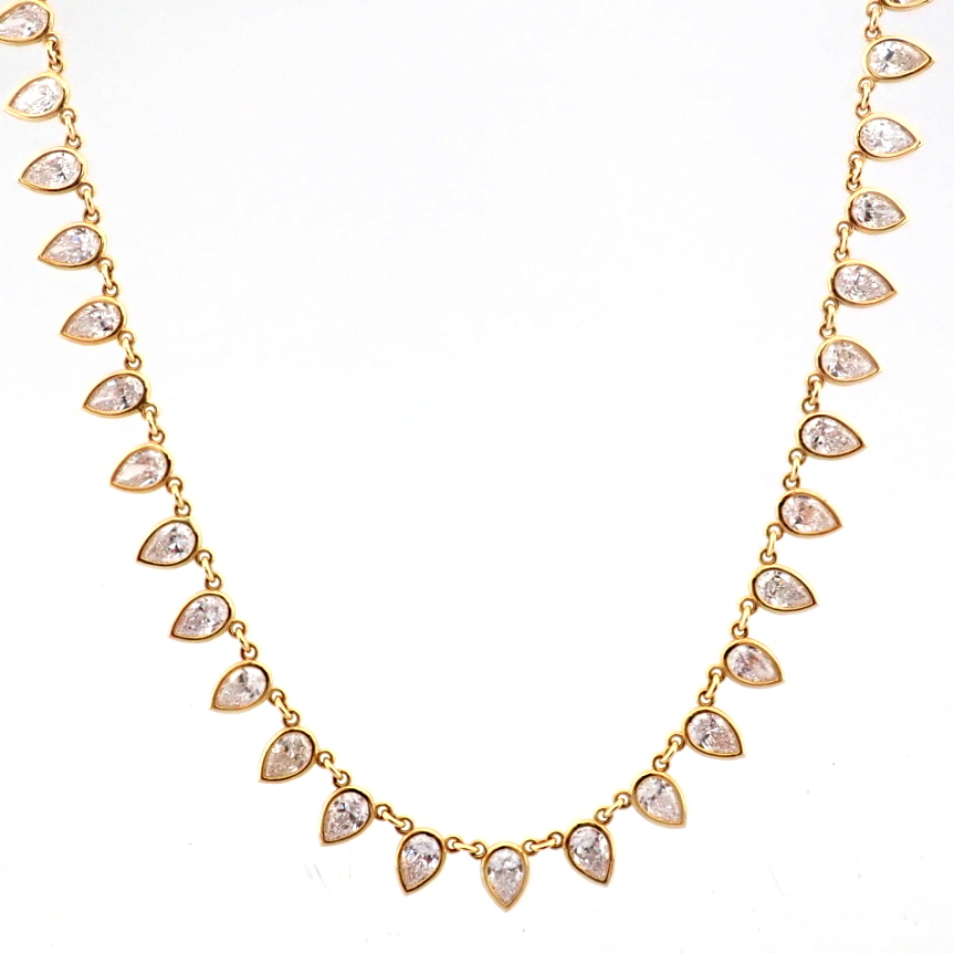 Pear Cut Lab-Grown Diamond Necklace - 7.01 Total Carat (MDI Certified)