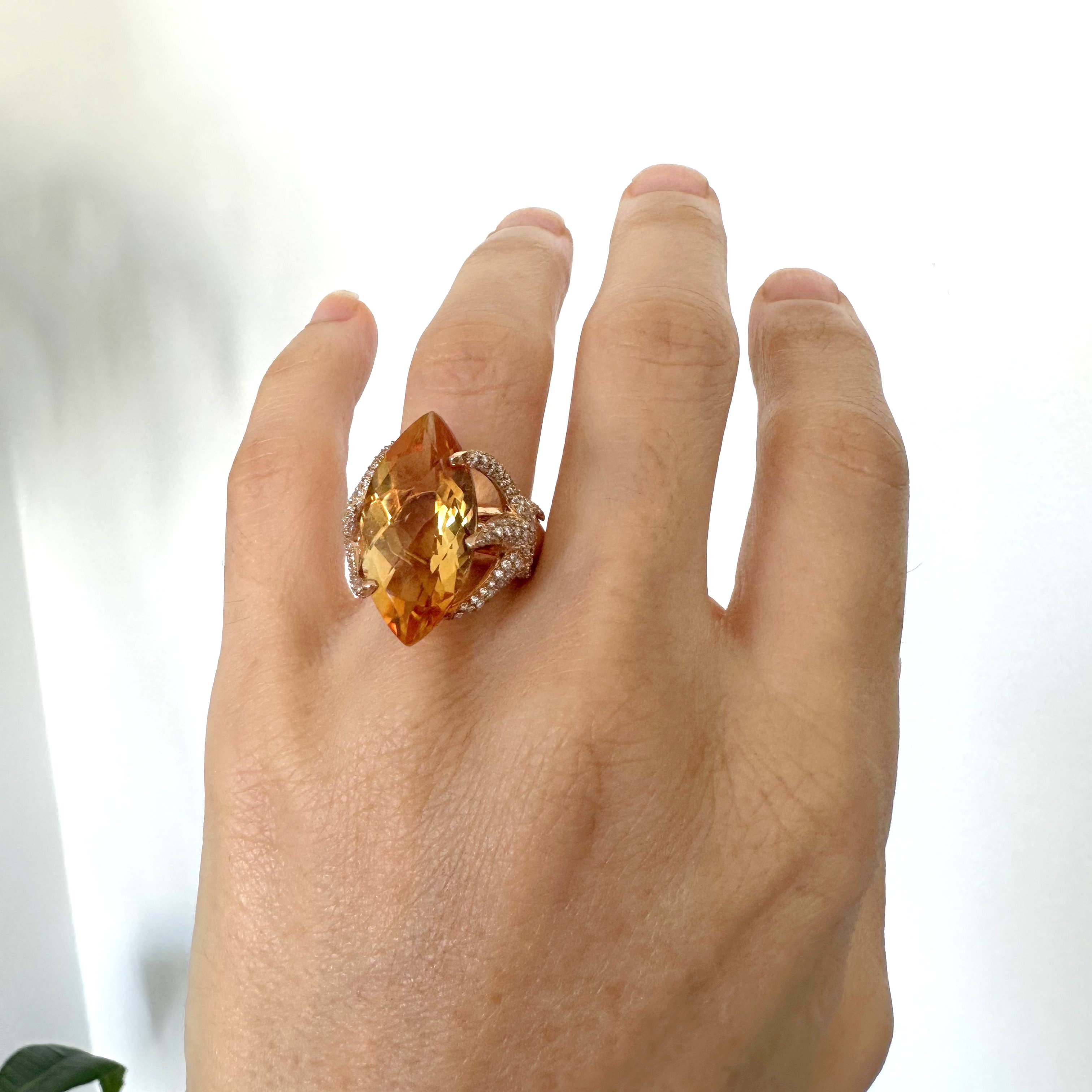 Natural Diamond 18K Rose/Pink Gold Ring