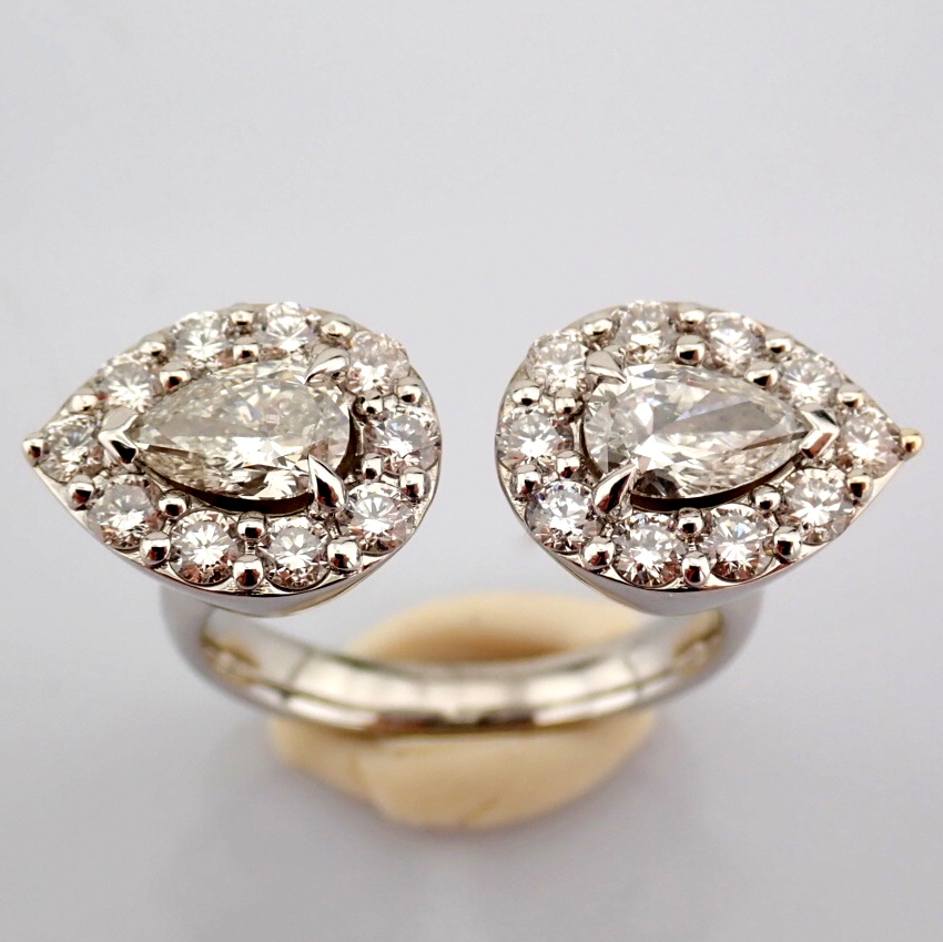 Pear Cut Lab-Grown Diamond Ring - 3.11 Total Carat (MDI Certified)
