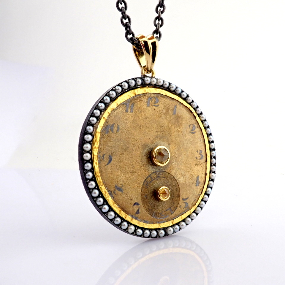 Natural Diamond 18K Yellow Gold Necklace