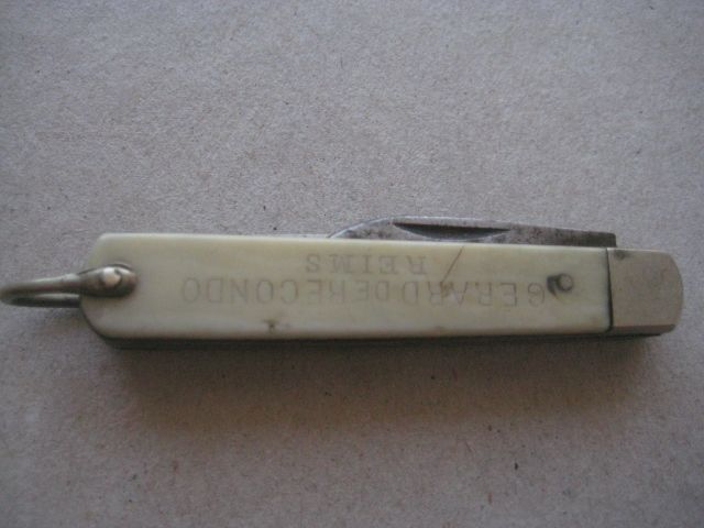 Antique French Bone Hafted Twin Bladed Penknife, c1900
