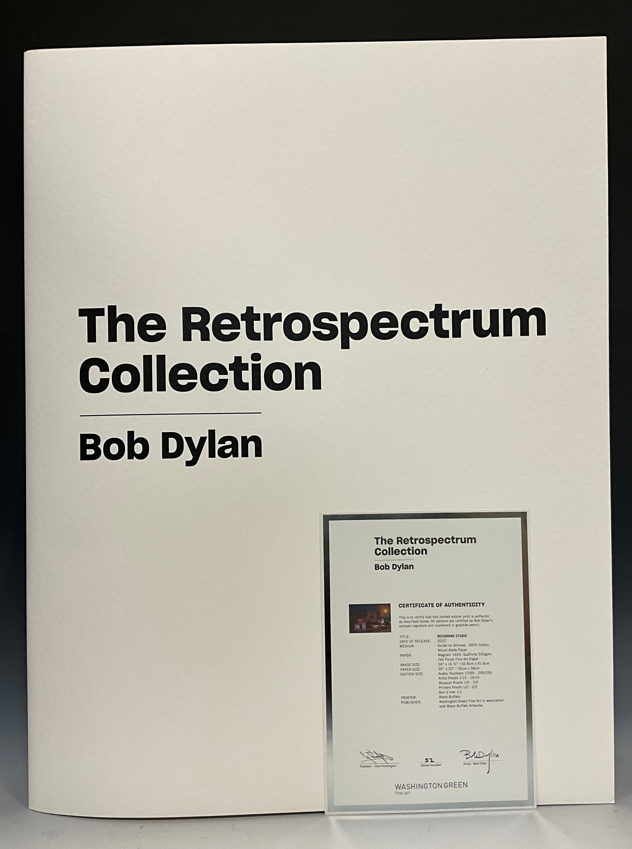 Bob Dylan (b1941) ‘Recording Studio’, Retrospectrum Collection, Editioned, Print, Certificate, 2022