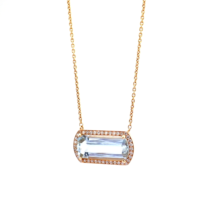 Natural Diamond 14K Rose/Pink Gold Necklace