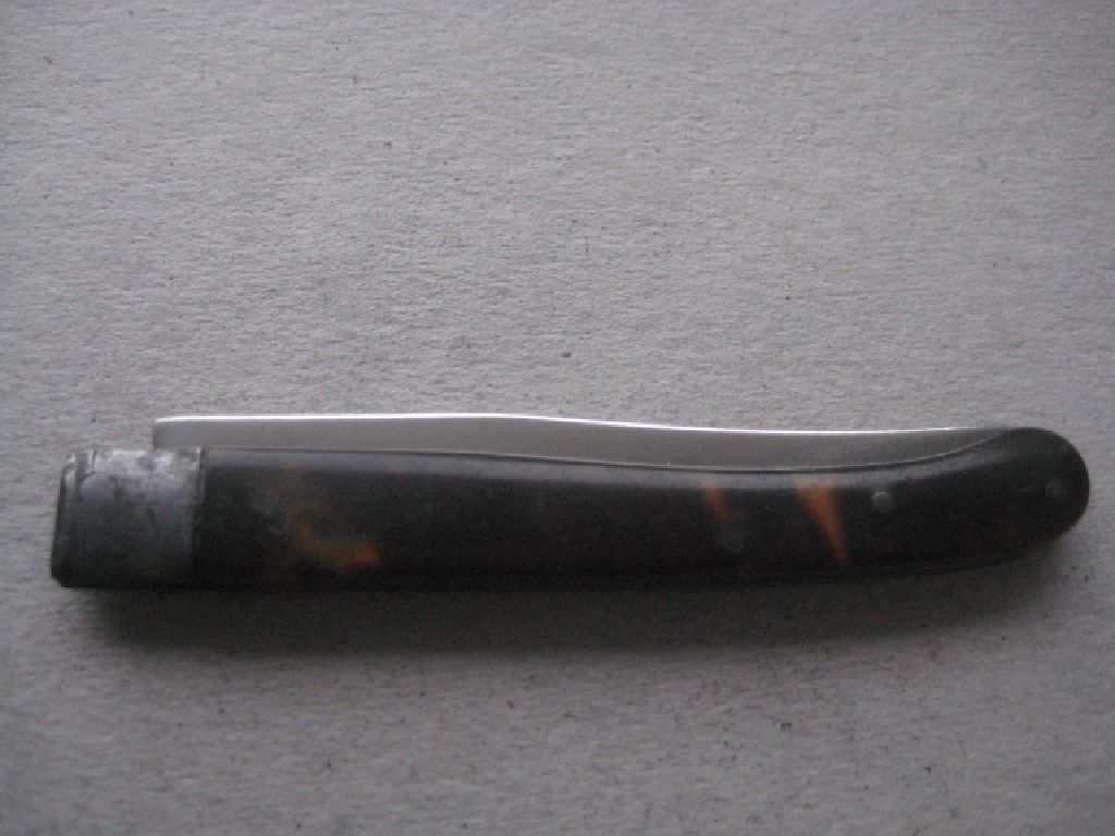Rare George III Scimitar Silver Bladed Folding Fruit Knife