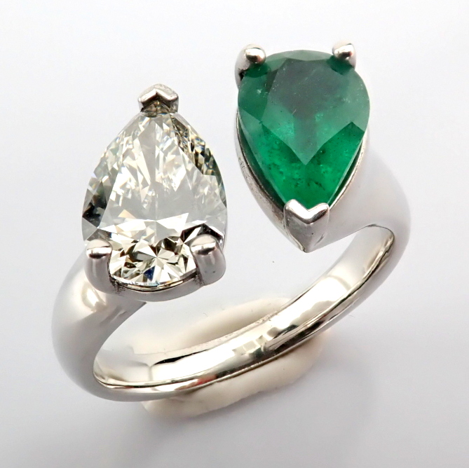 Pear Cut Lab-Grown Diamond Ring - 2.44 Total Carat (IGI Certified)