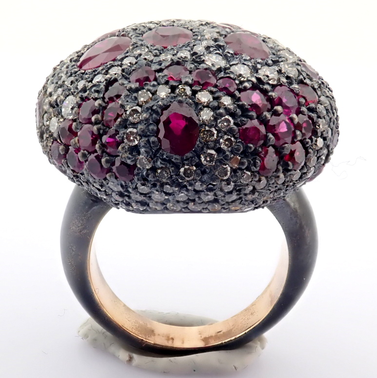 Natural Diamond 8K Rose/Pink Gold Ring