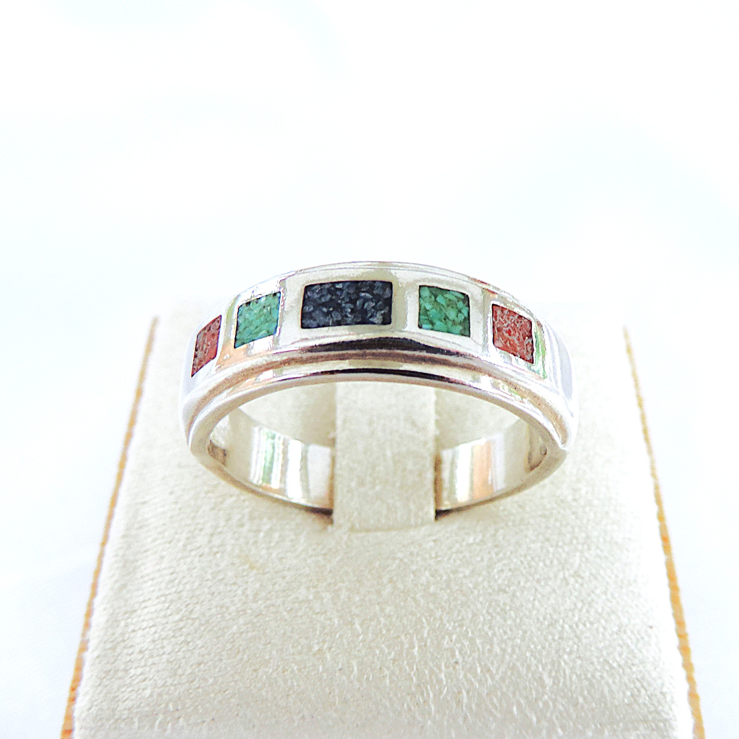 925 Silver Sapphire, Ruby & Emerald Gemstone Ring
