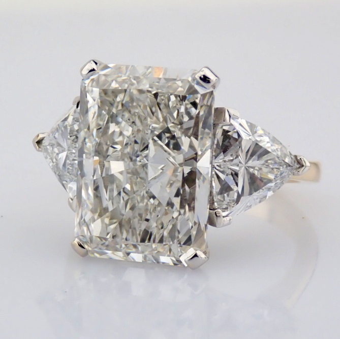 Radiant Cut Lab-Grown Diamond Ring - 10.82 Total Carat (IGI Certified)