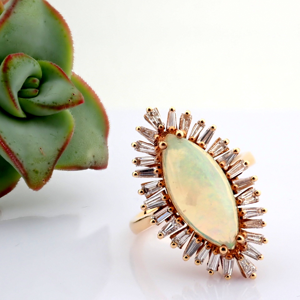 Natural Diamond 18K Rose/Pink Gold Ring