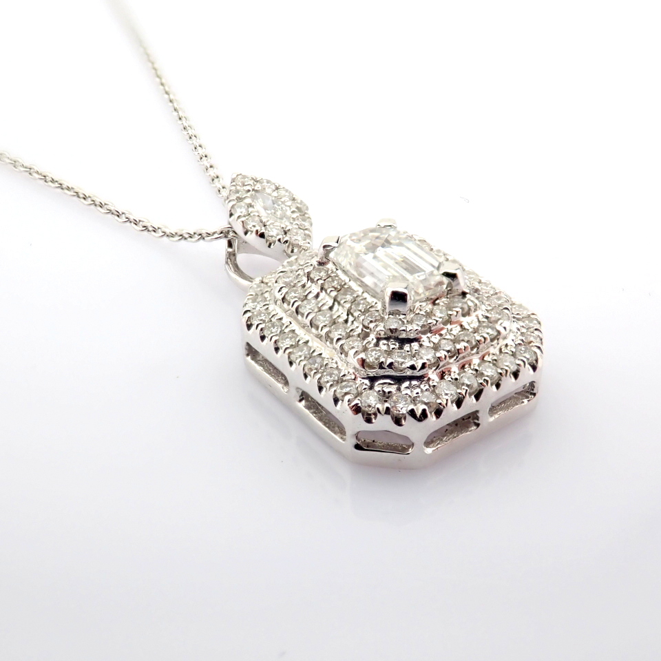 Natural Diamond 18K White Gold Necklace