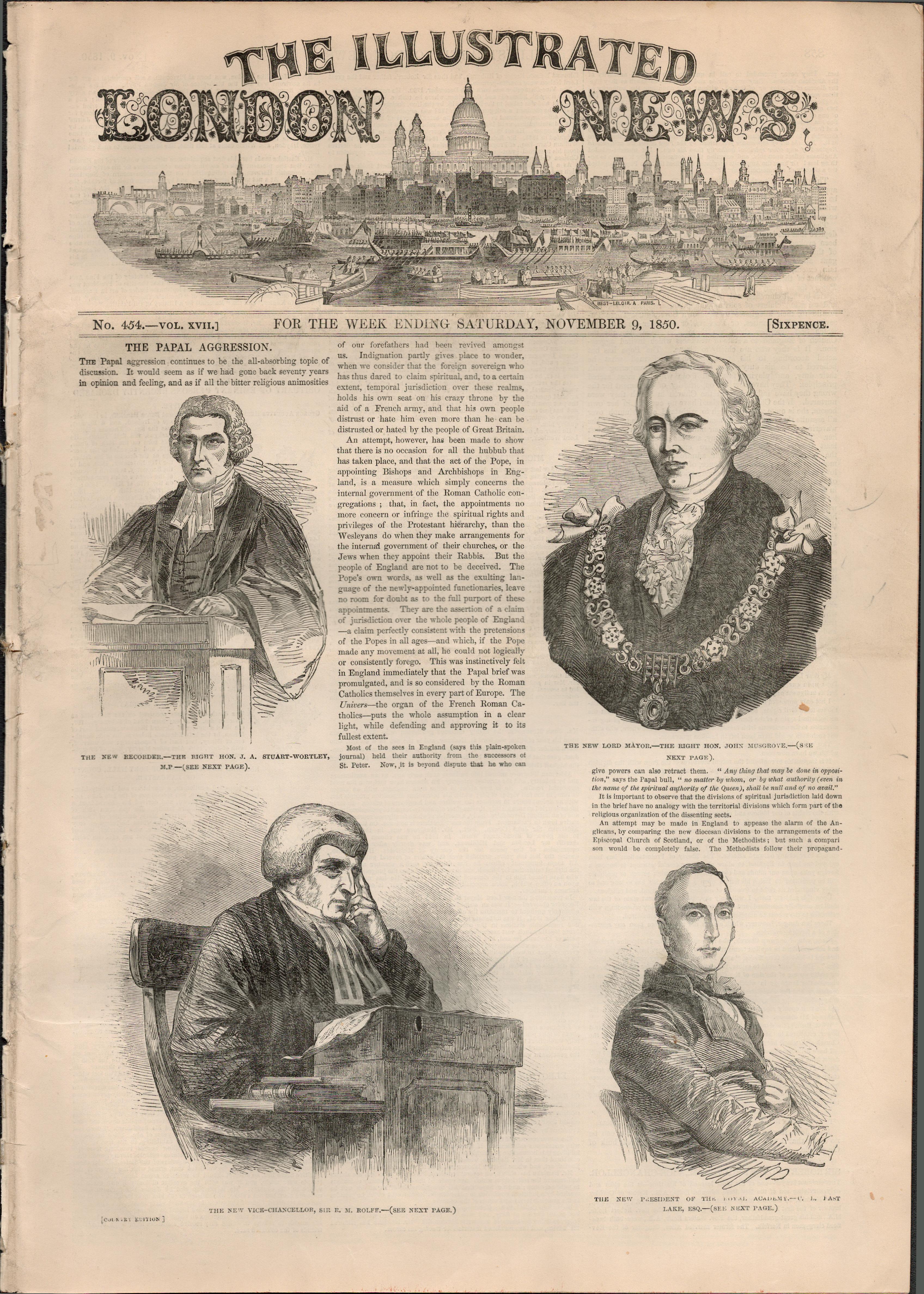 Opening Whitehaven & Furnace Railway Junction 1847Antique Complete Edition The Illustrated News