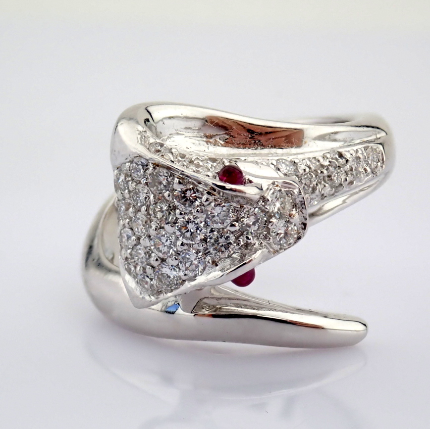 Natural Diamond 18K White Gold Ring
