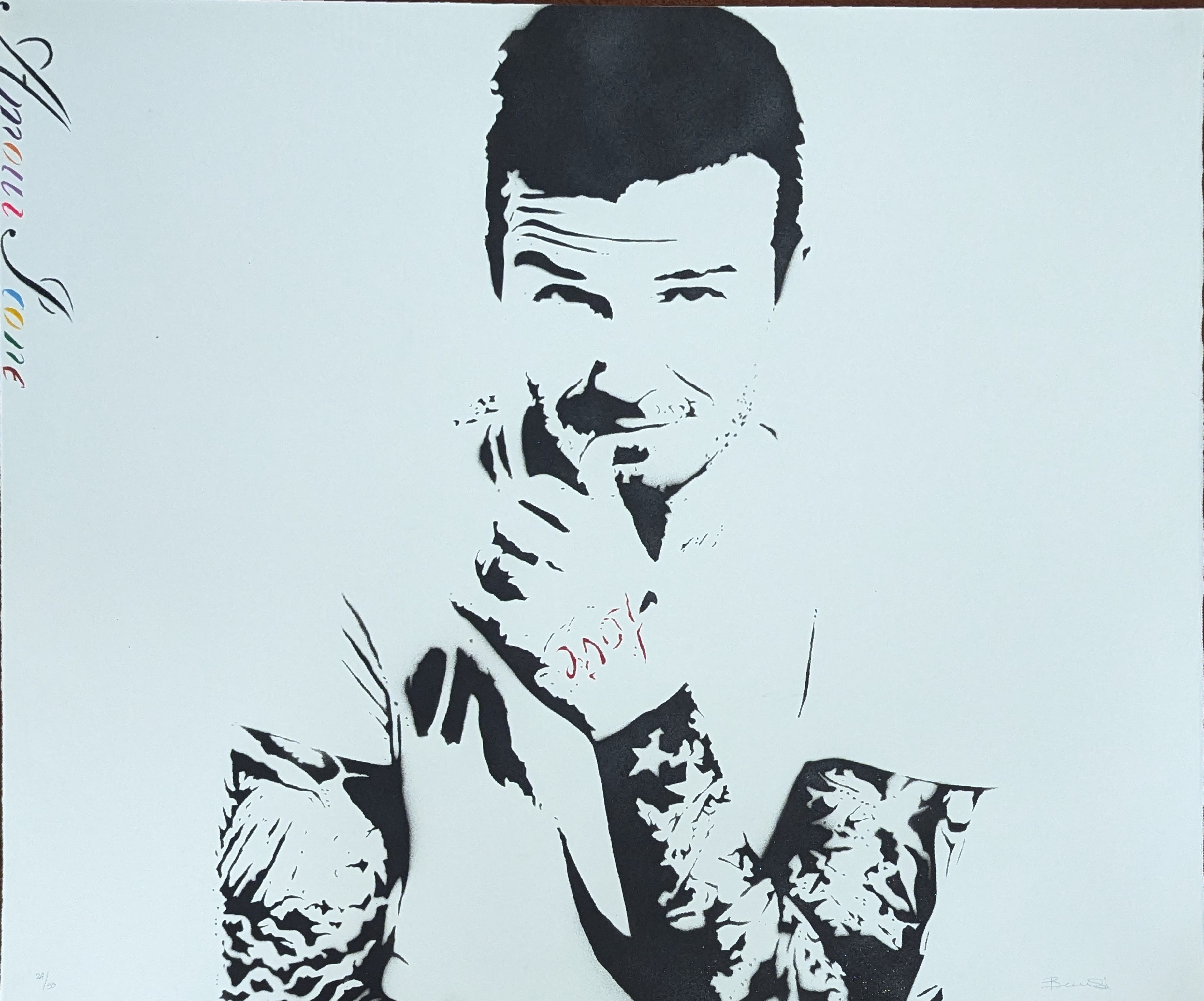BAMBI (b.1982) Amour Icone (David Beckham) Screenprint, Hand Finished, Titled, Signed, COA, Editione