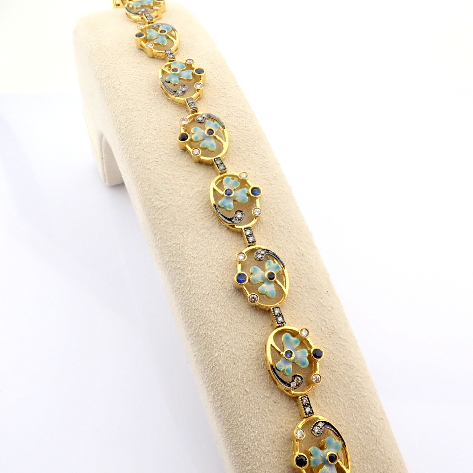 Natural Diamond 18K Yellow Gold Bracelet