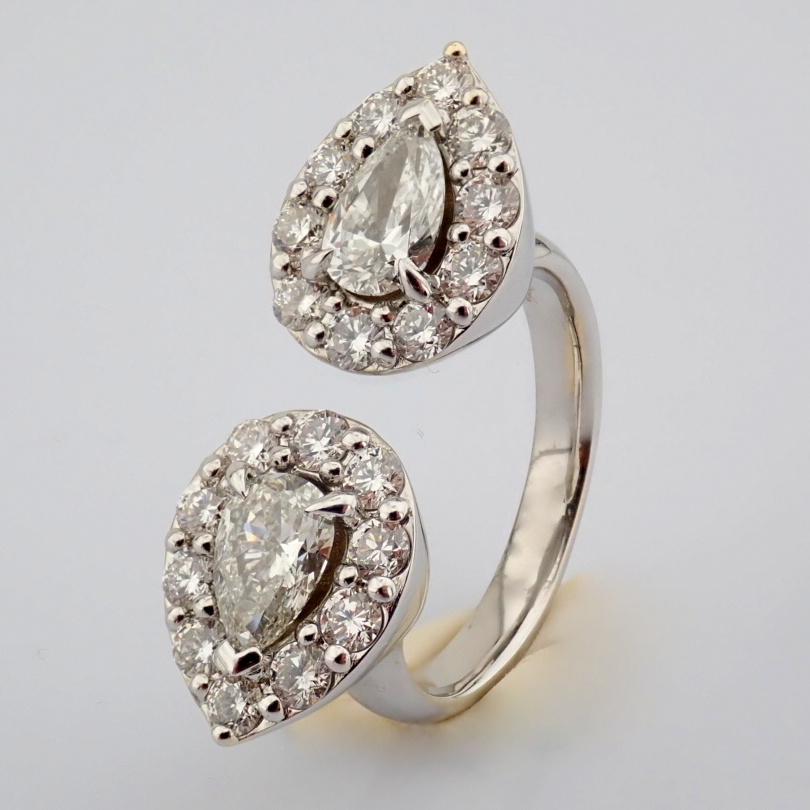 Pear Cut Lab-Grown Diamond Ring - 3.11 Total Carat (MDI Certified)