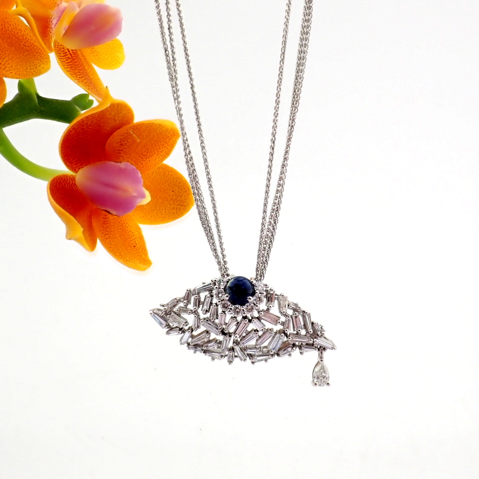 Natural Diamond 14K White Gold Necklace