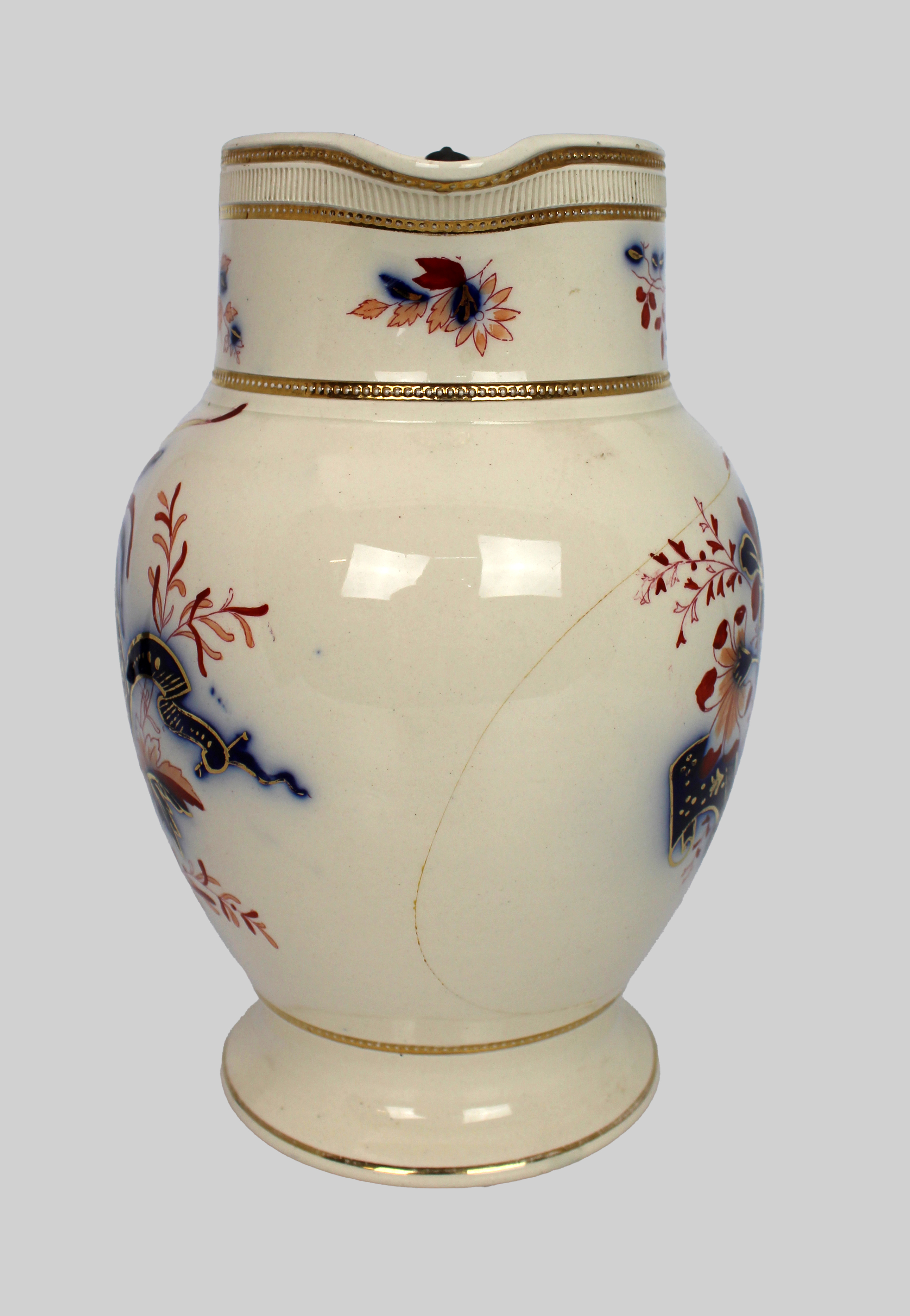 Victorian E. M. & Co. Jug with Pewter Lid