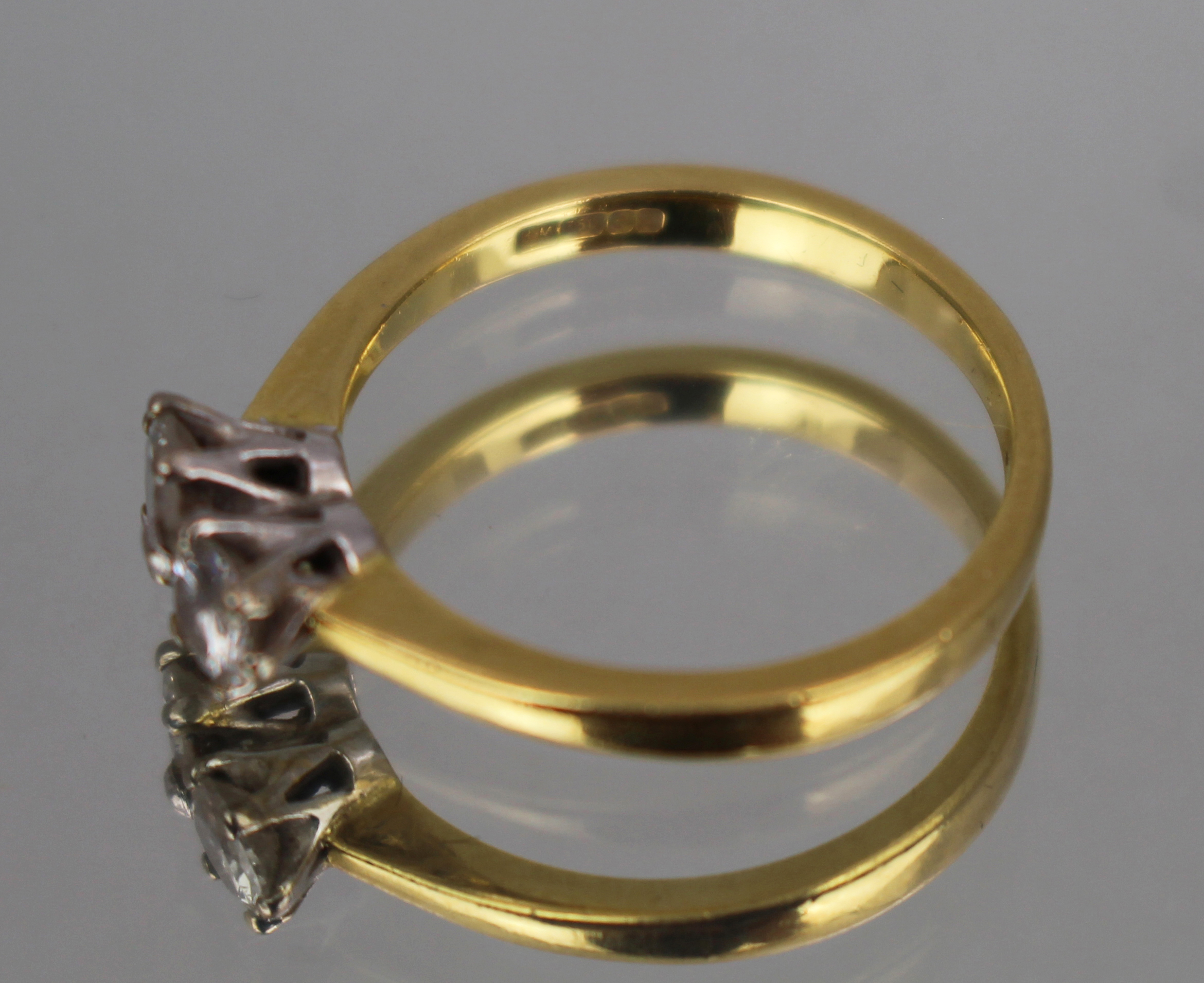 Vintage 18ct Gold Twin Diamond Ring