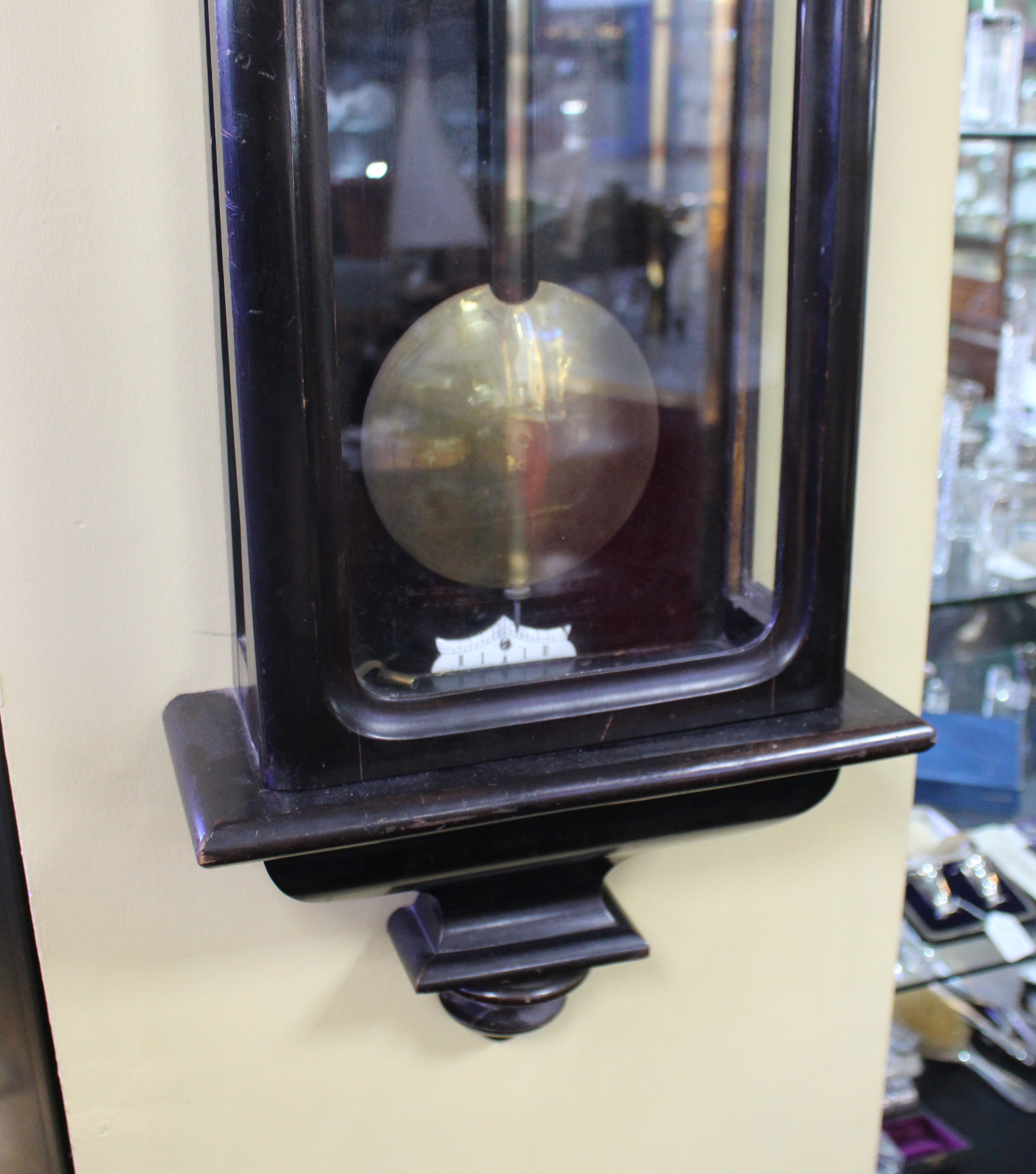 Late 19th c. Ebonized Vienna Wall Clock