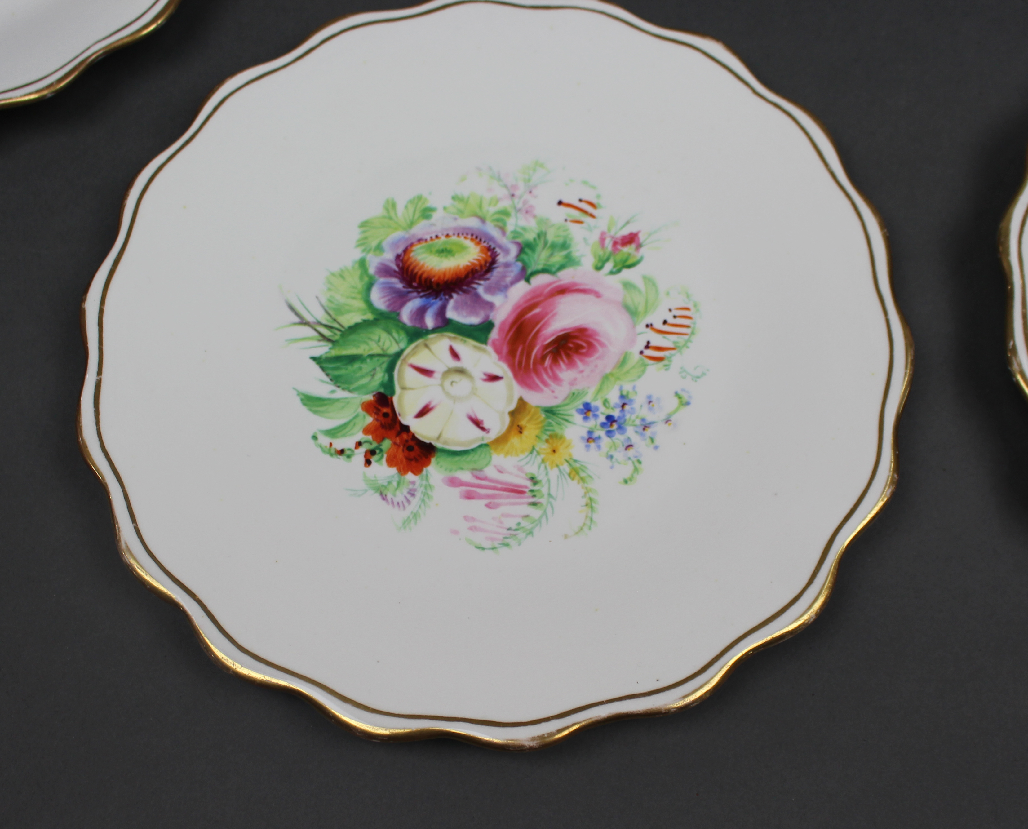 7 Piece Hand Decorated Floral Dessert Set