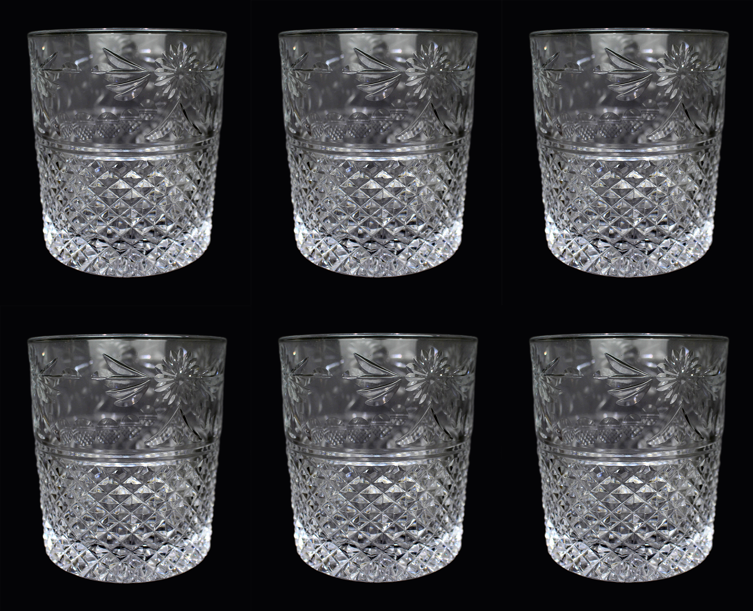 Set of 6 Stuart "Beaconsfield" Cut Crystal Tumblers