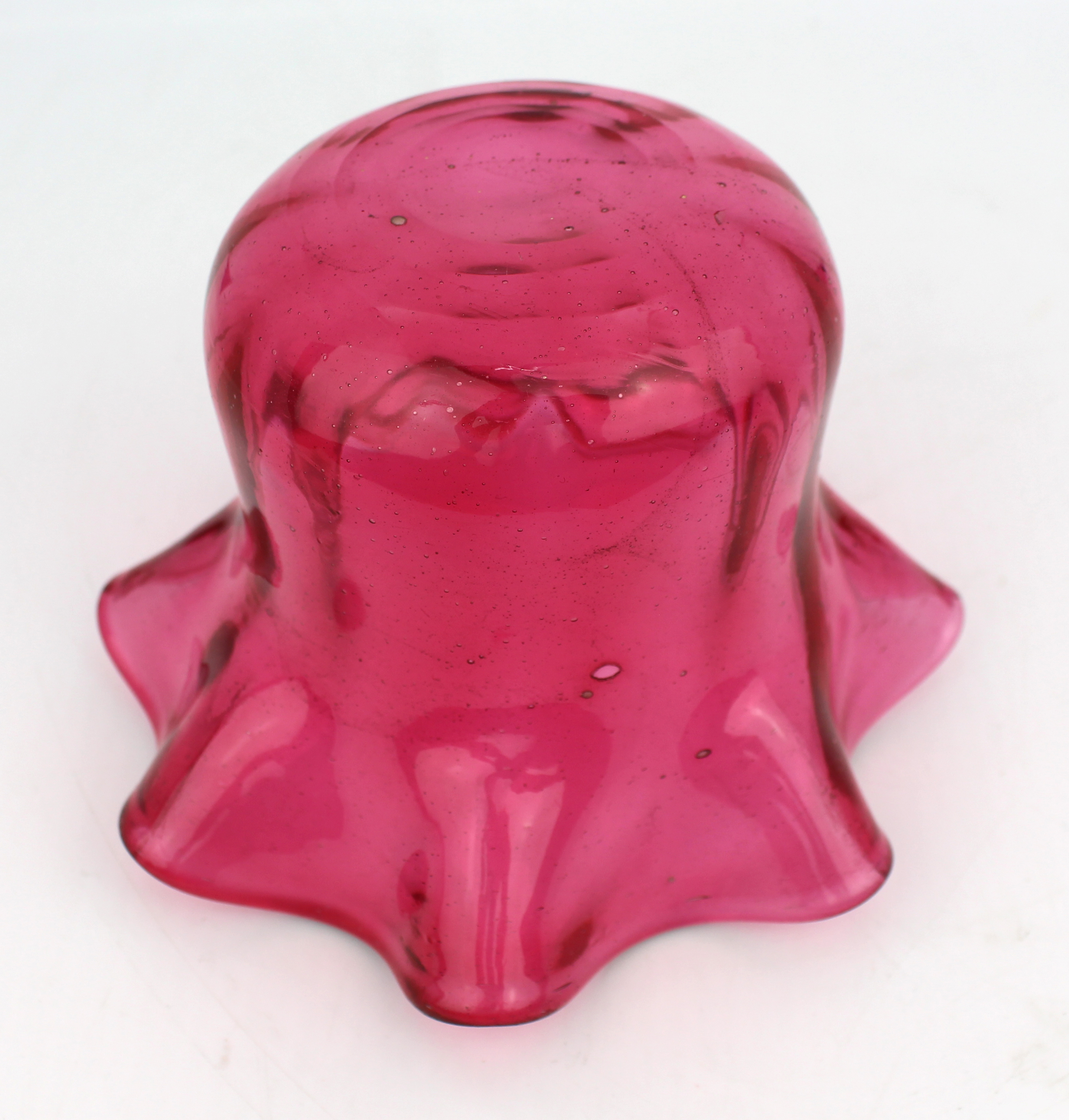 Victorian Cranberry Glass Ruffled Lampshade