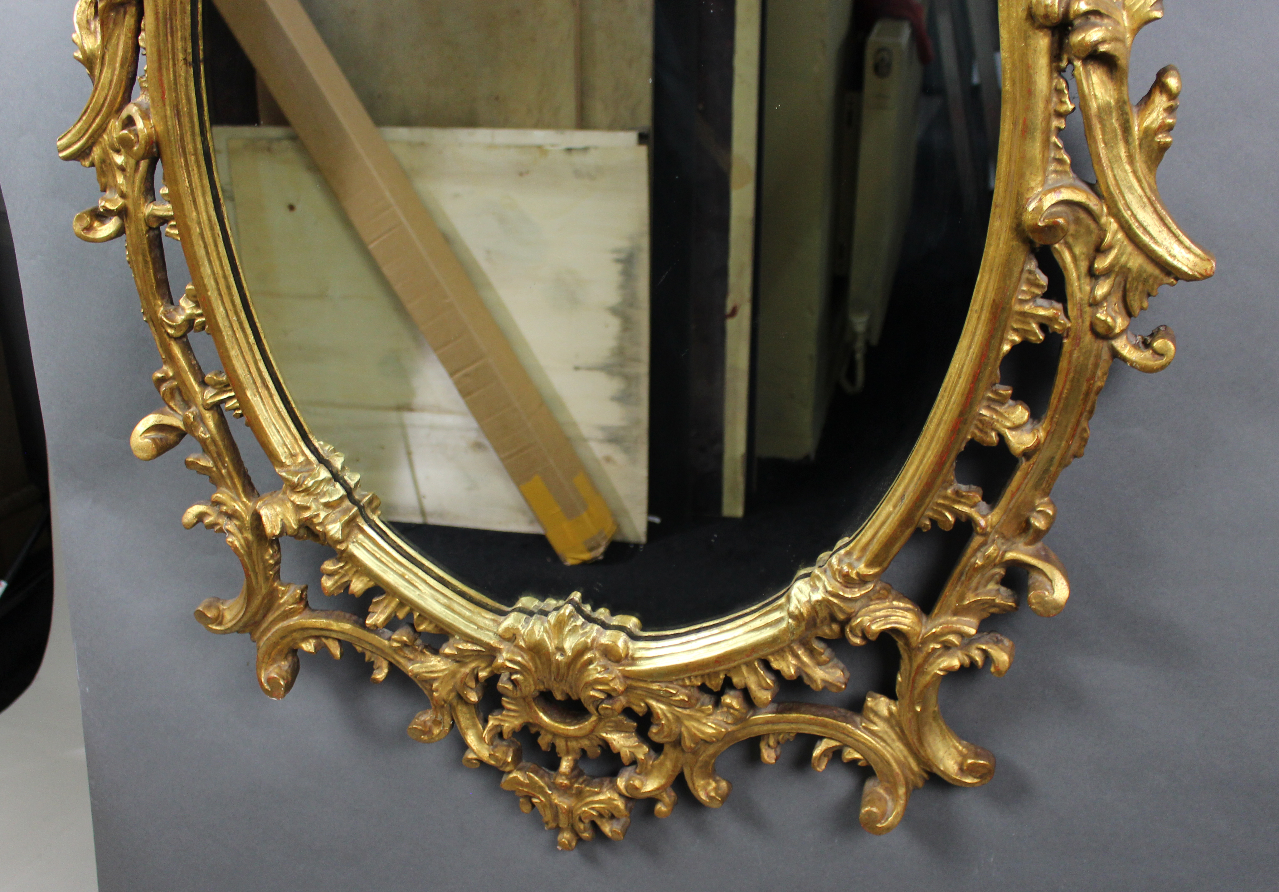Florentine Giltwood Rococo Revival Wall Mirror, Italy, Mid-20th Century