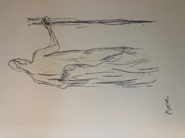 Henry Moore 1981 'Beggarman'.