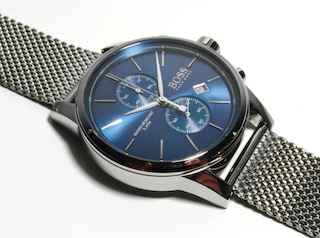 Hugo Boss 1513441 Men's Jet Blue Dial Silver Mesh Band Chronograph Watch