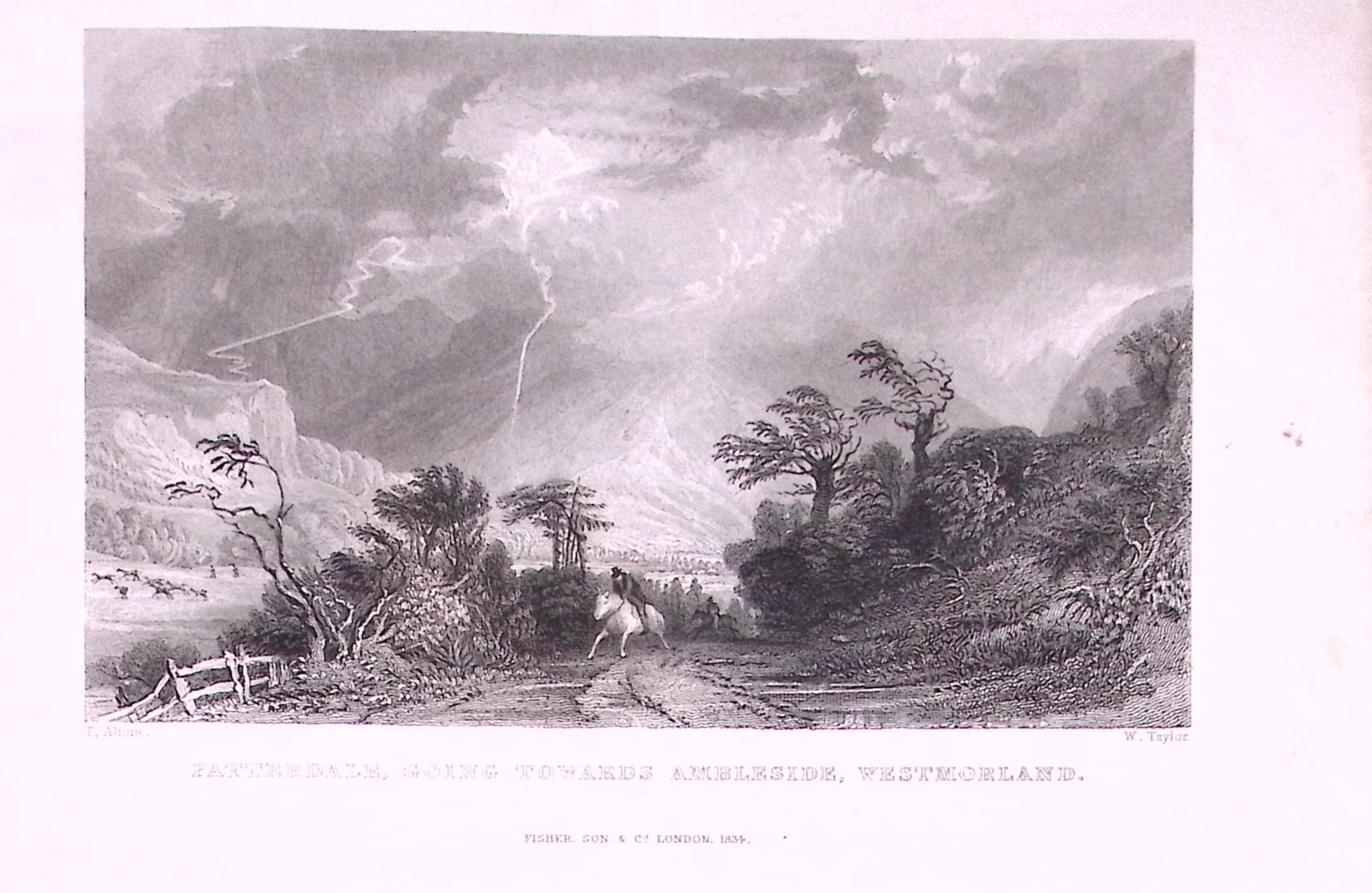 Patterdale Towards Ambleside Lake District Antique Steel Engraving-45-TR