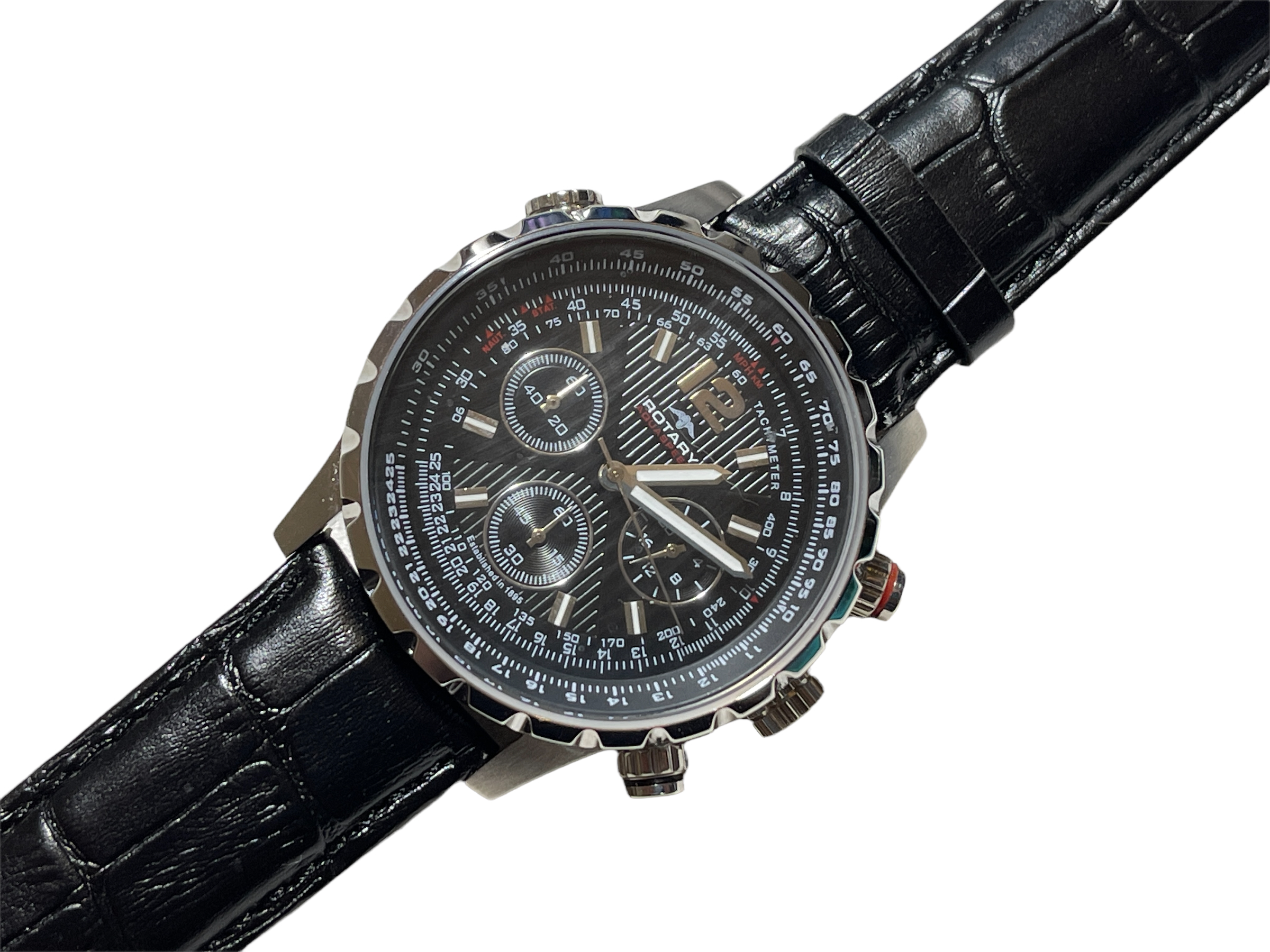 Rotary Chronograph mens watch surplus stock from our private jet charter