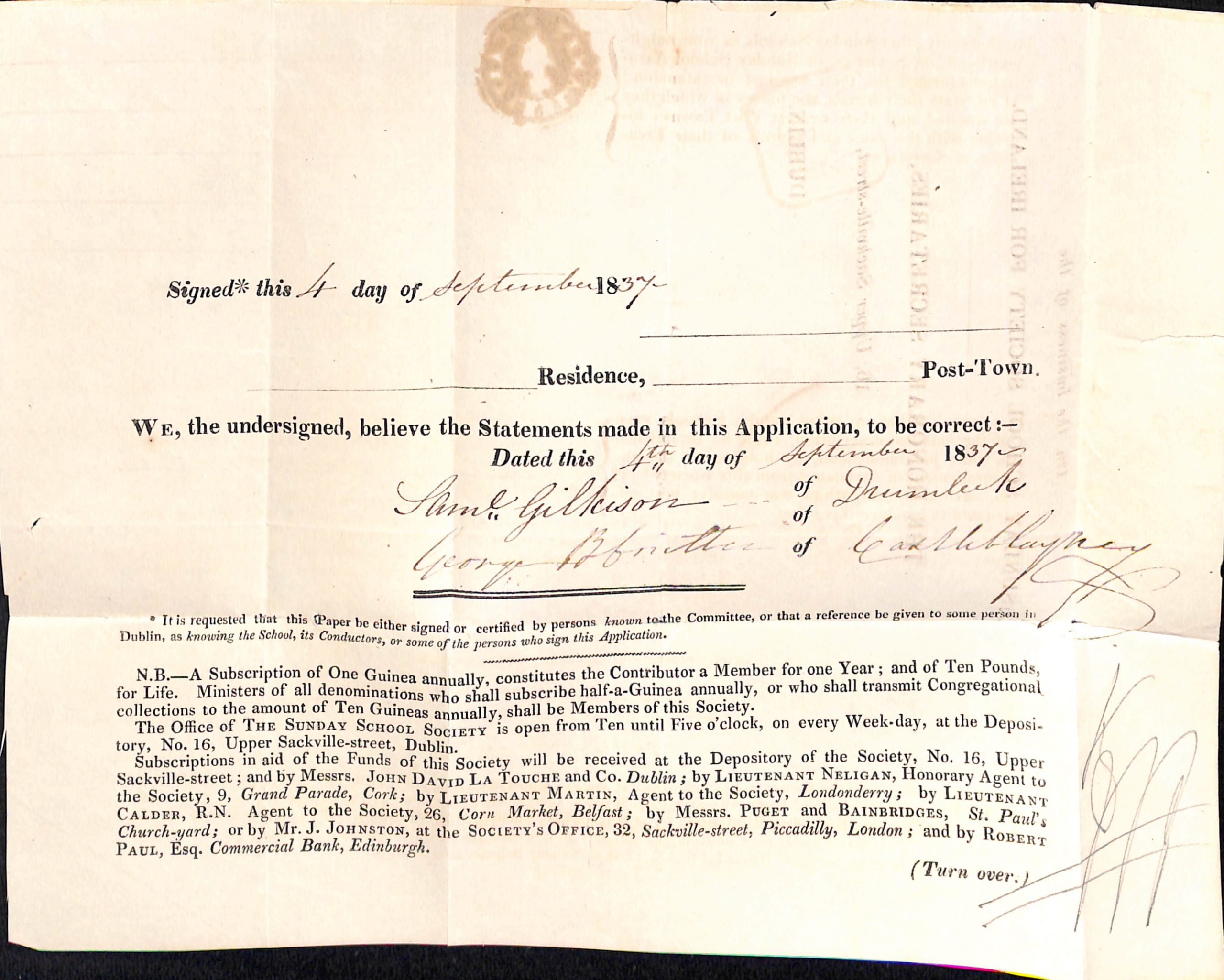 G.B. - Ireland 1837
