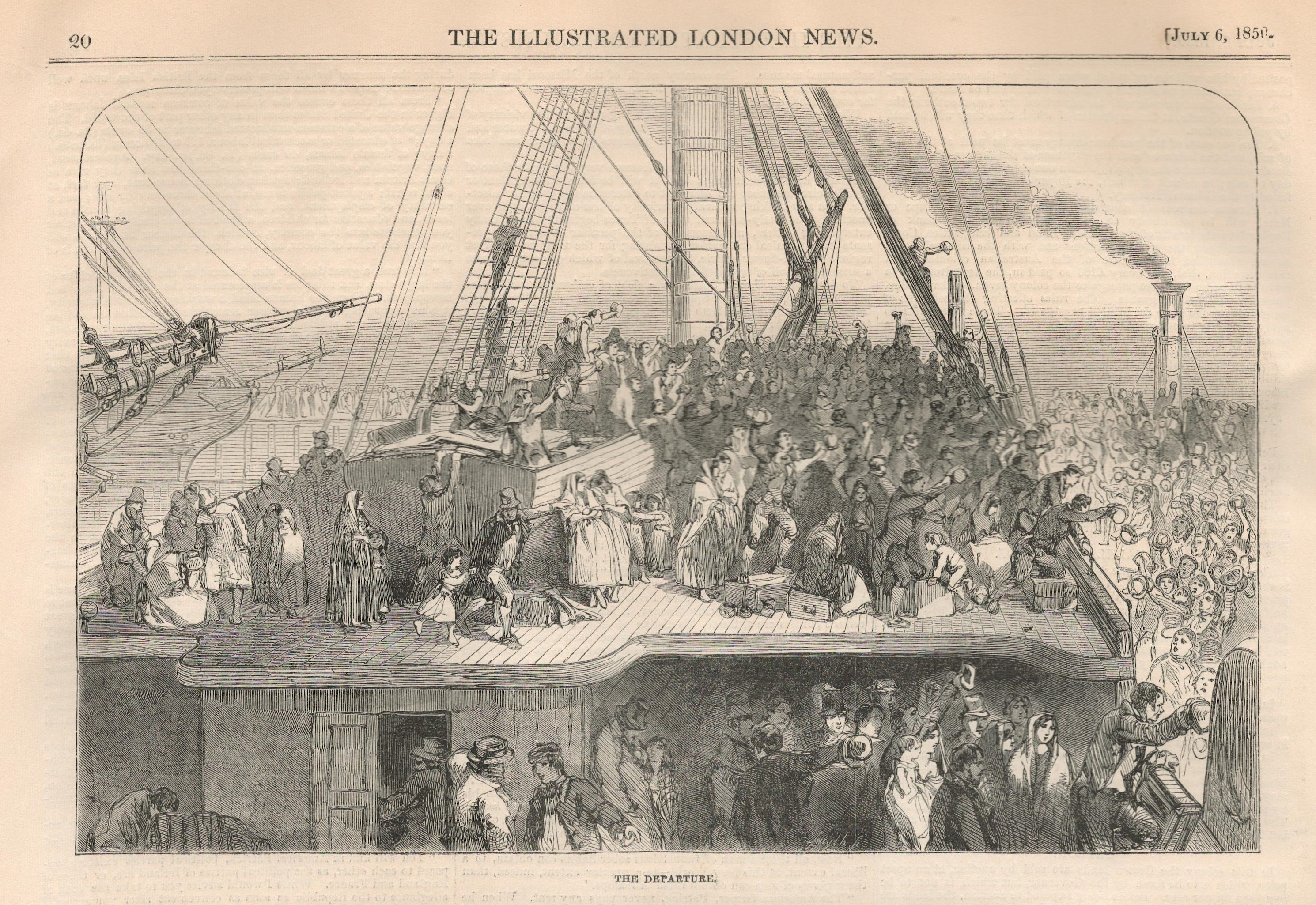 Irish Famine 1850 Newspaper 4 Out Of Every 5 People Emigrating Are IrishOriginal Antique Complete
