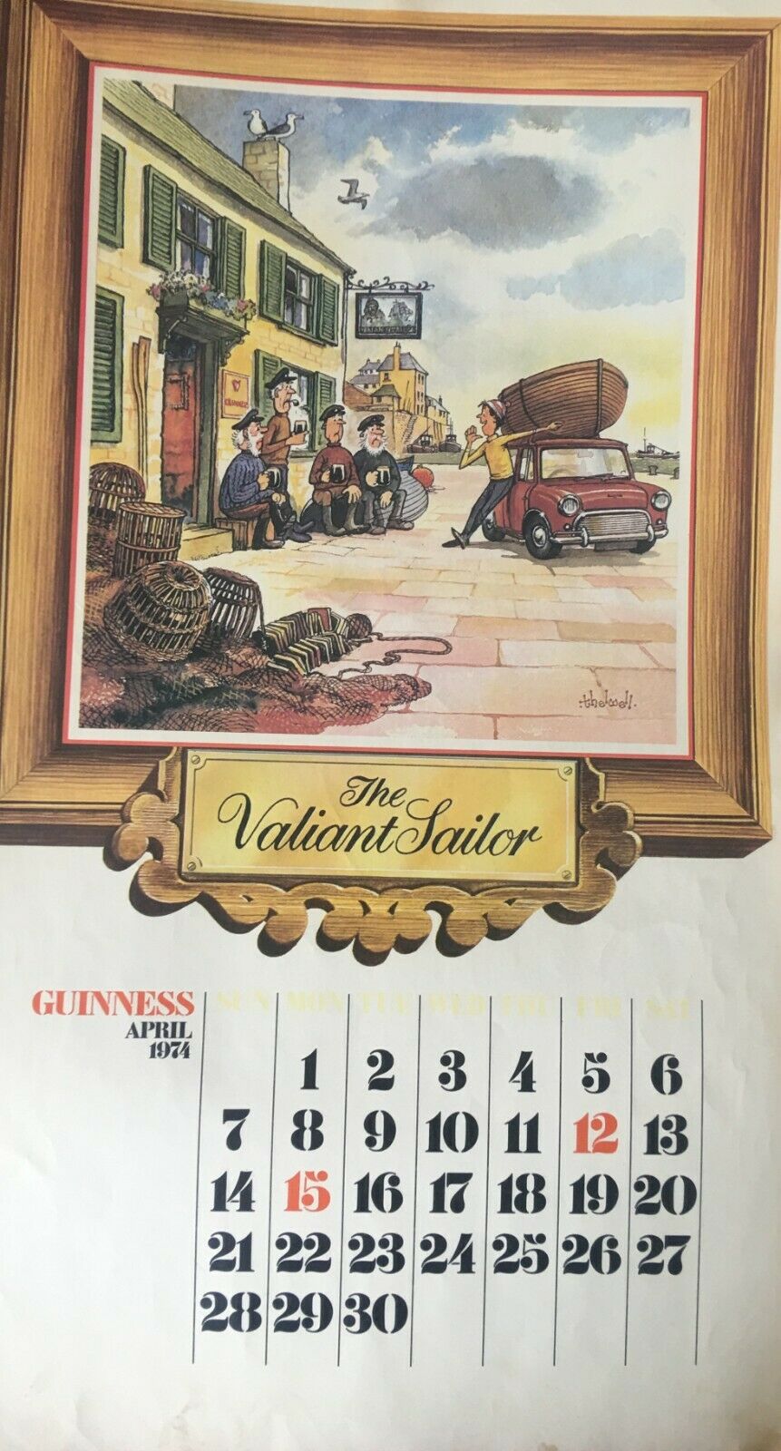 5 Vintage Original Months Guinness Calendars 1971-1981 Set 3Collection Of 5 Vintage Single