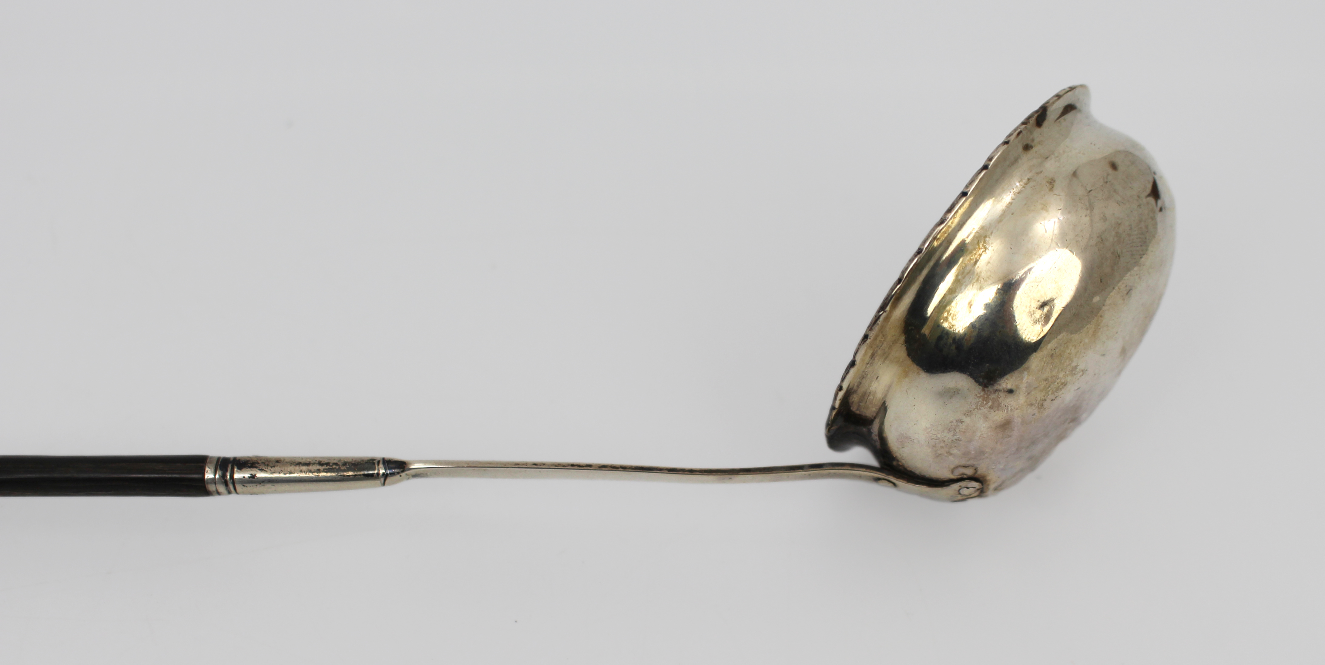 Antique Solid Silver & Macassar Ebony Punch / Toddy Ladle – Early 19th Century