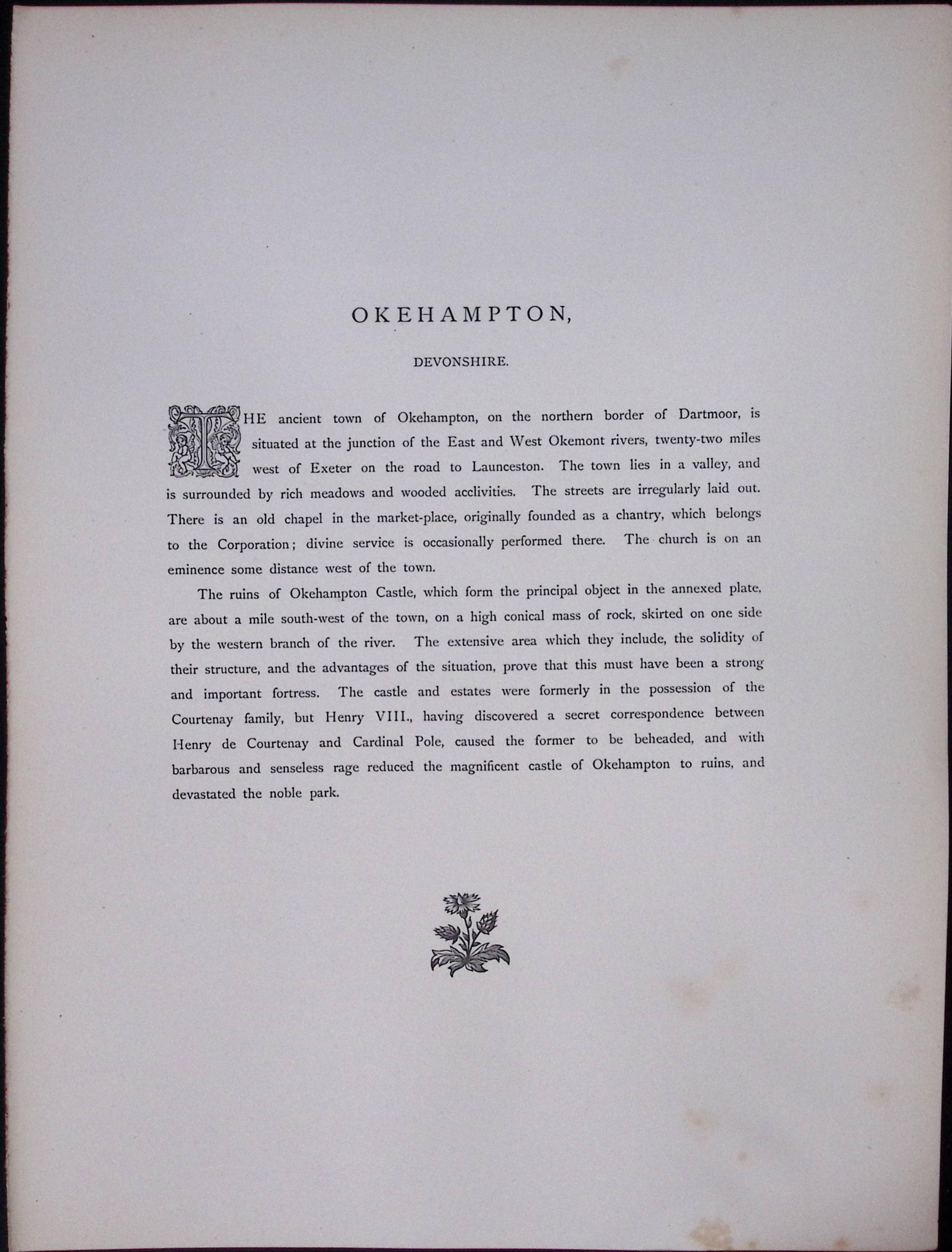 J.M.W Turner Rare “Okehampton Devonshire” 1873 Picturesque Views in England-22