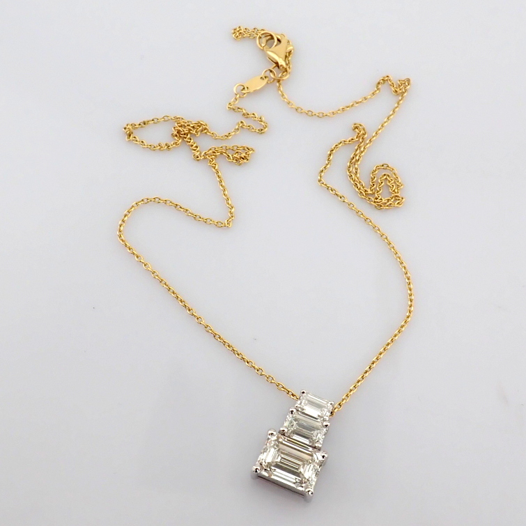 Emerald Cut Lab-Grown Diamond Necklace - 3.06 Total Carat (IGI Certified)